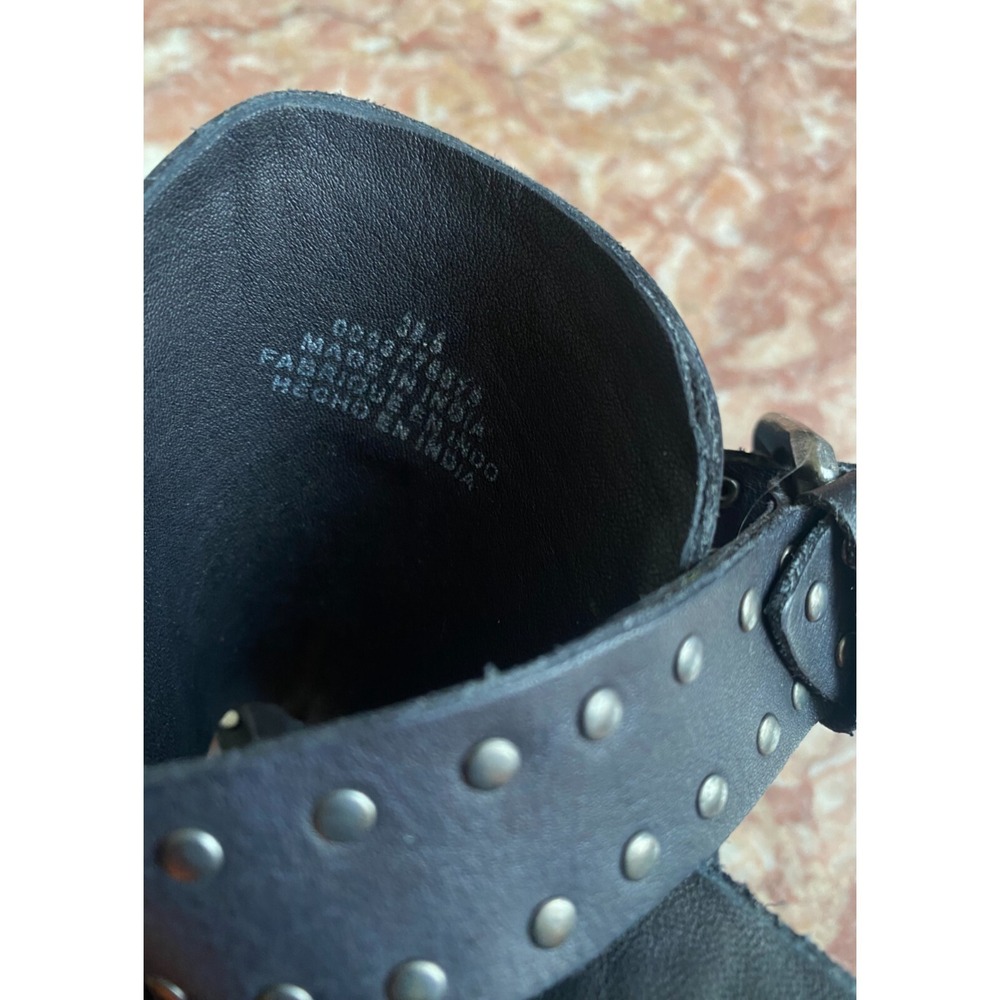 New Free People  Happiness Black Leather Heeled Sandal Sz 38/38.5 /US‎ 8.5M $158 - Picture 4 of 10